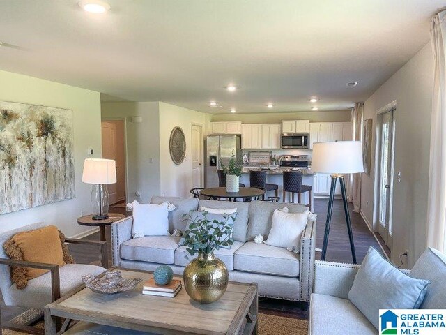 living room featuring hardwood / wood-style floors