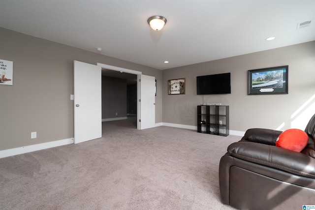 living room featuring carpet floors