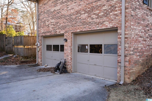 view of garage