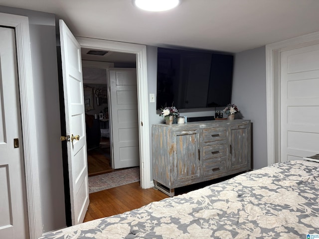 bedroom featuring light hardwood / wood-style floors