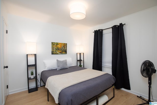 bedroom featuring light hardwood / wood-style flooring