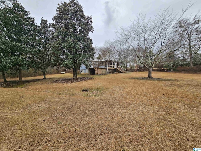 view of yard featuring a deck