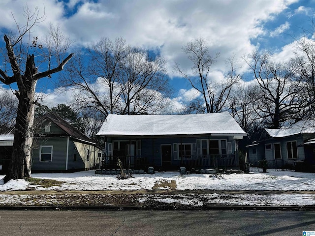 view of front of home featuring covered porch