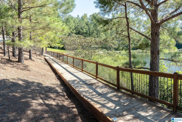 view of community featuring a water view