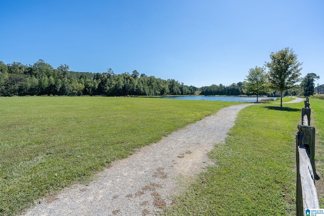 view of road featuring a water view