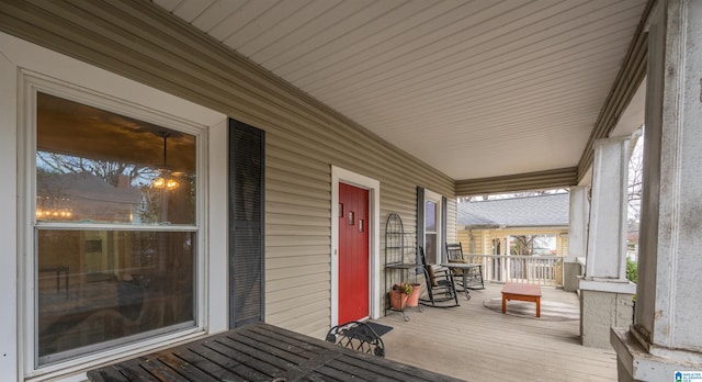 wooden deck with covered porch