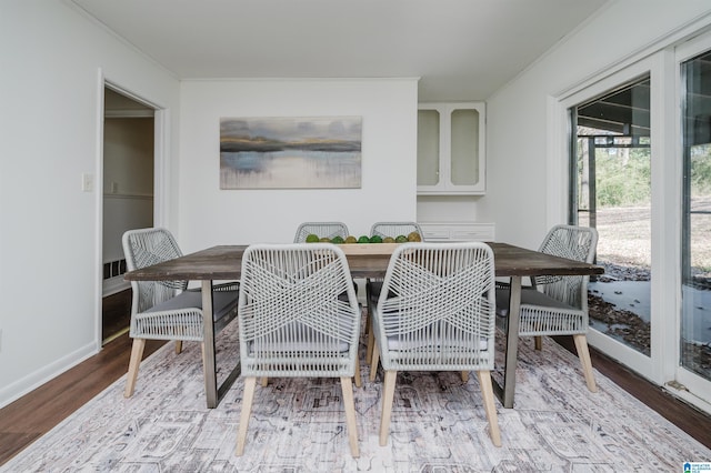 dining room with light wood-type flooring