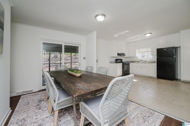 dining room with sink