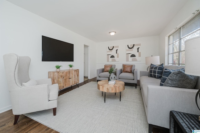 living room featuring hardwood / wood-style floors