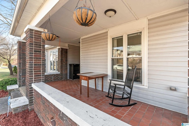 view of patio featuring covered porch