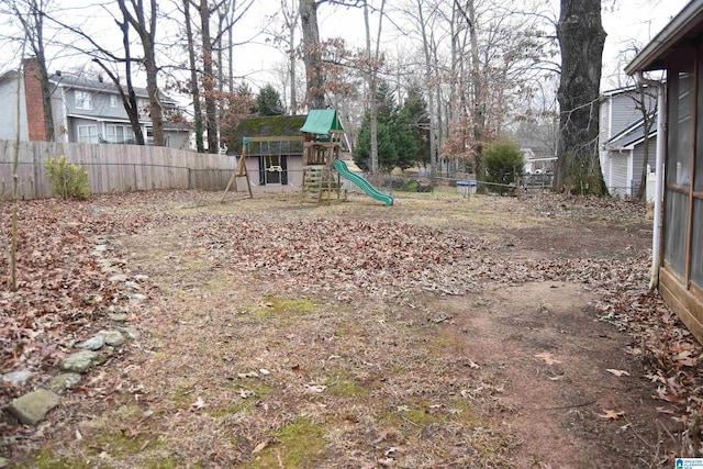 view of yard featuring a playground