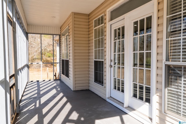 view of unfurnished sunroom