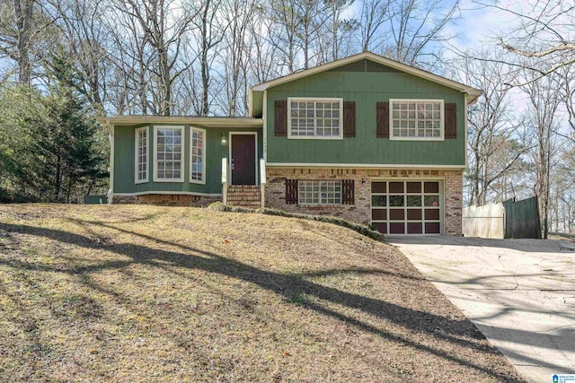 tri-level home with a garage