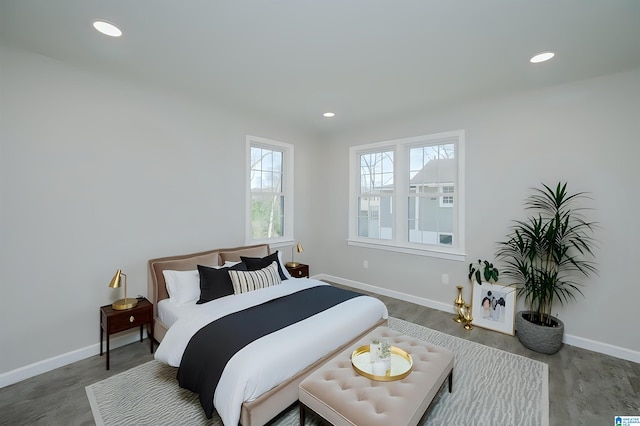 bedroom with wood-type flooring