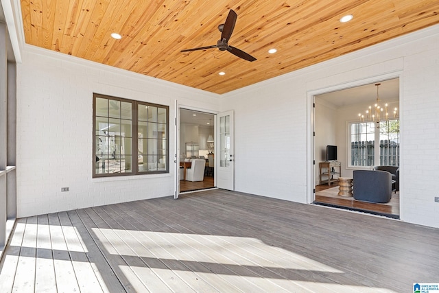 deck with ceiling fan