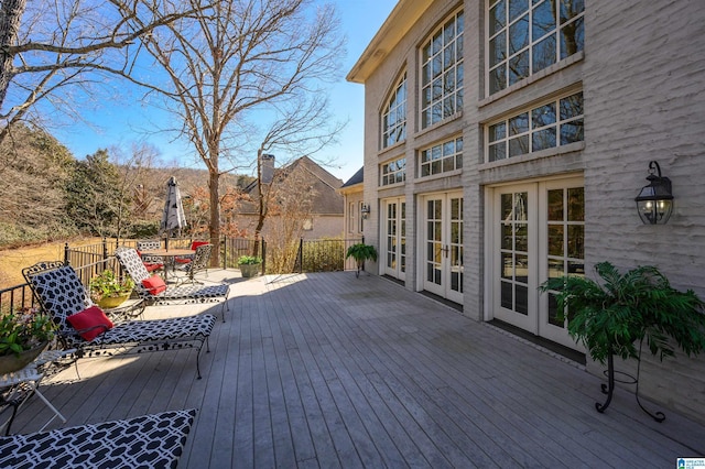 deck with french doors