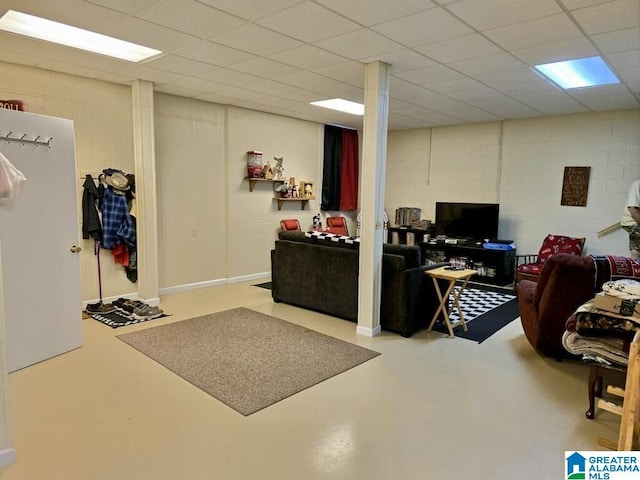 interior space featuring a paneled ceiling