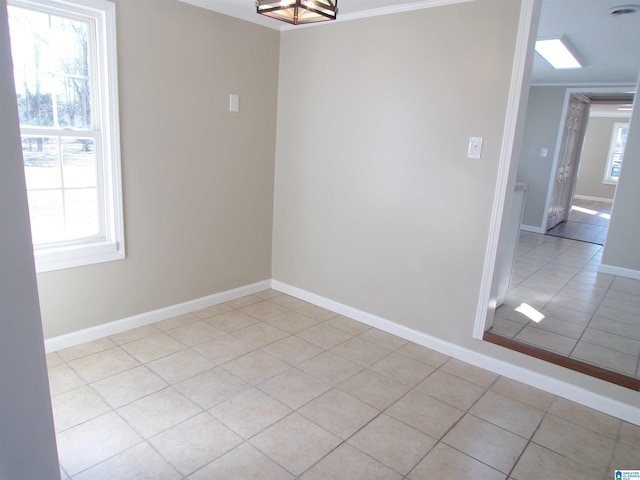 unfurnished dining area with light tile patterned floors and a wealth of natural light