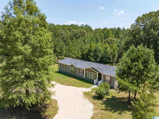 view of front of home with a front yard