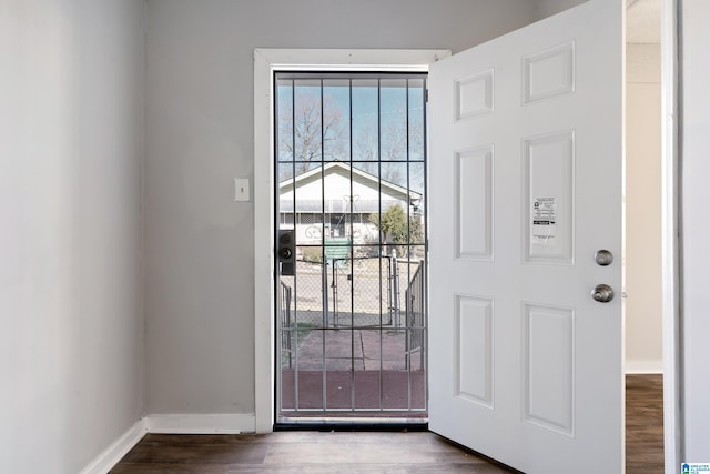 entryway featuring dark hardwood / wood-style flooring