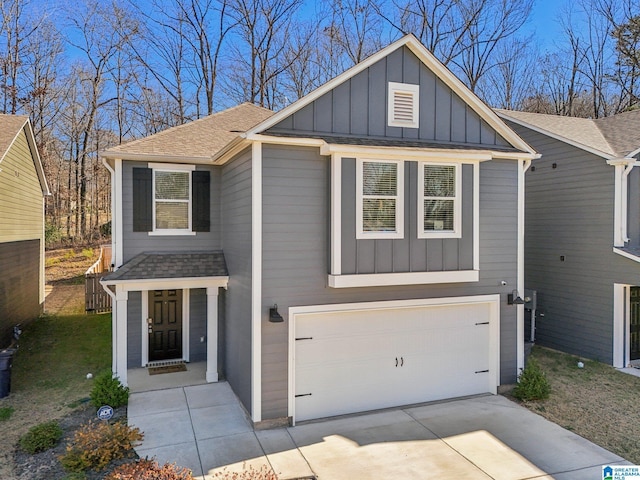 view of front of home with a garage