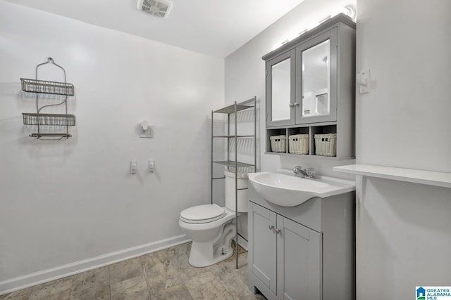 bathroom with toilet and vanity