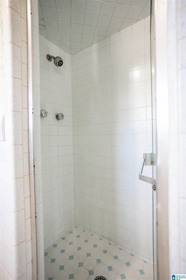 bathroom featuring tiled shower