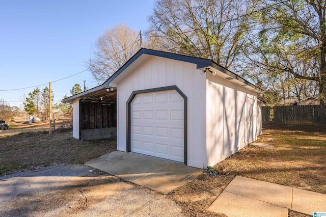 view of garage