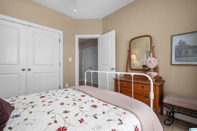 bedroom with a closet and ceiling fan