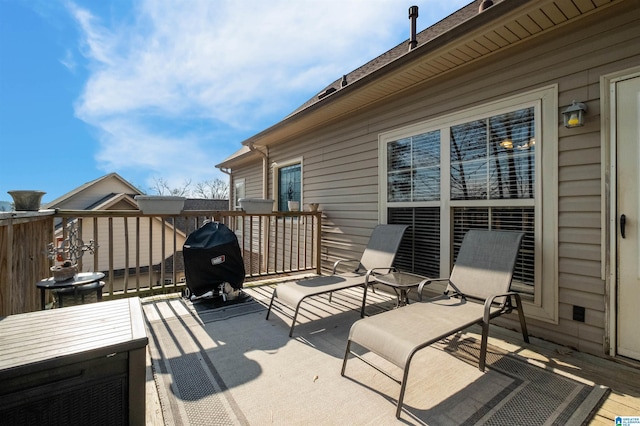 view of patio with a grill