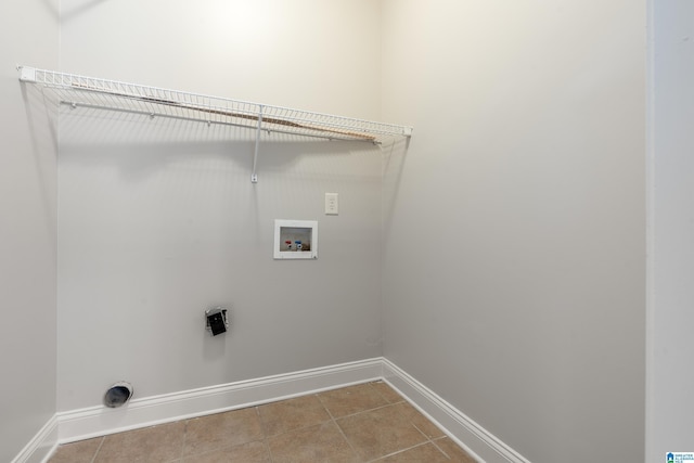 washroom with washer hookup and hookup for an electric dryer