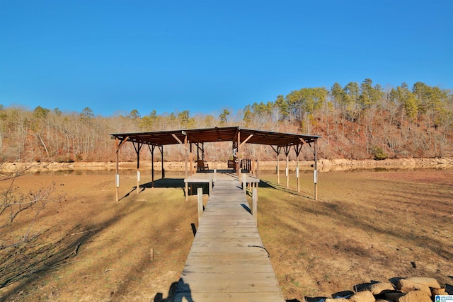 view of dock area