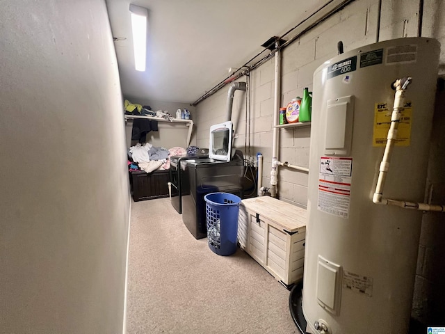 utility room with water heater