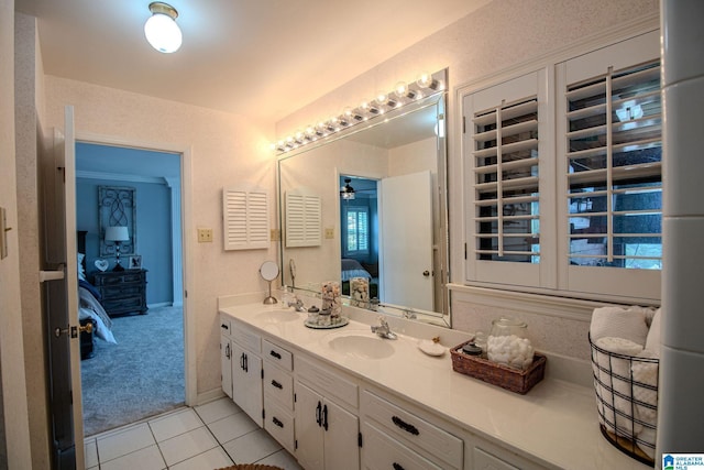 bathroom featuring vanity and tile patterned floors