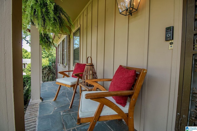 balcony featuring a porch