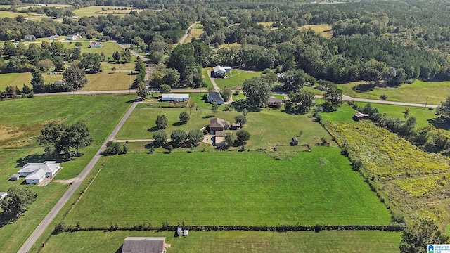 bird's eye view featuring a rural view