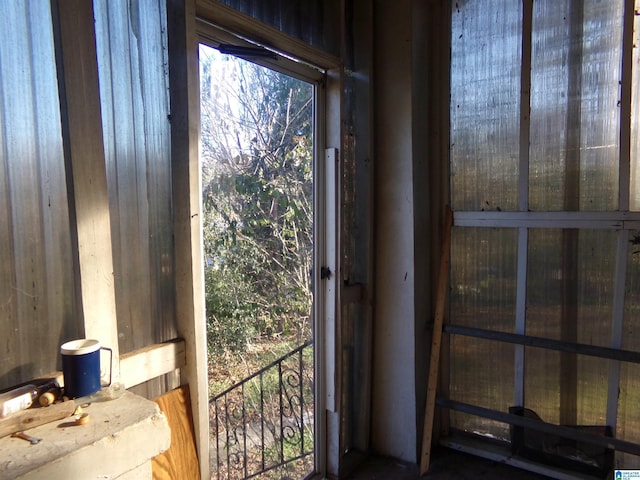 interior space with wood walls