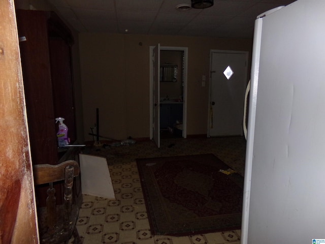 kitchen featuring white fridge