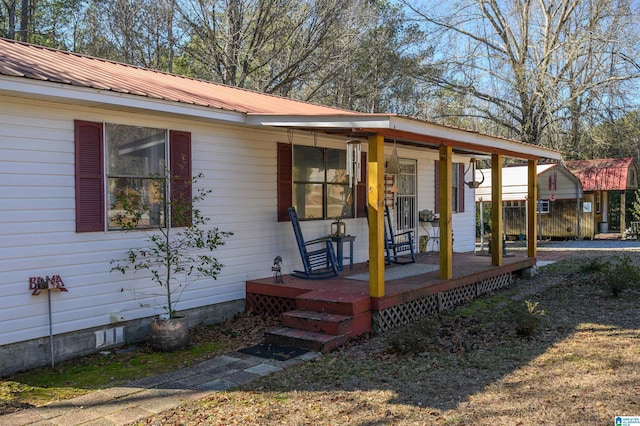 exterior space featuring a porch