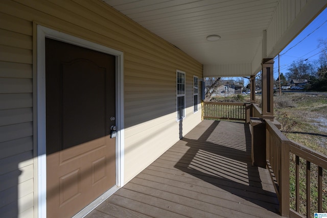 deck with a porch