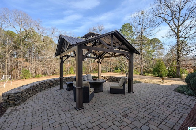 view of patio / terrace with a gazebo