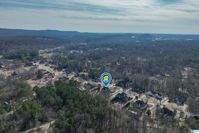 bird's eye view with a mountain view