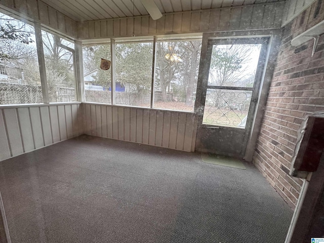 view of unfurnished sunroom