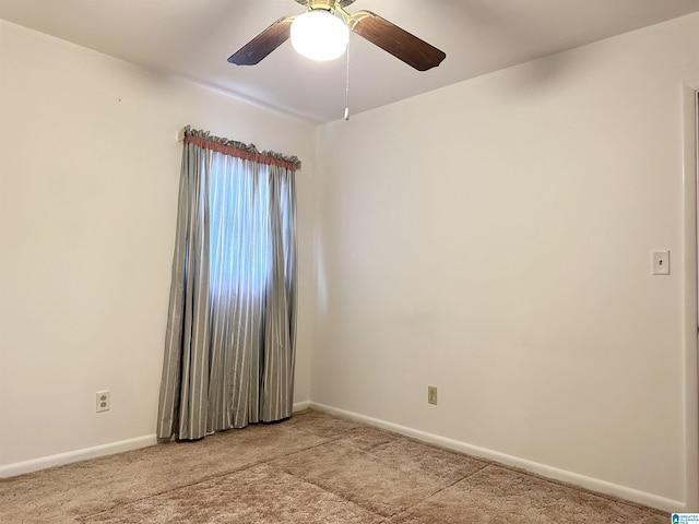 spare room featuring ceiling fan