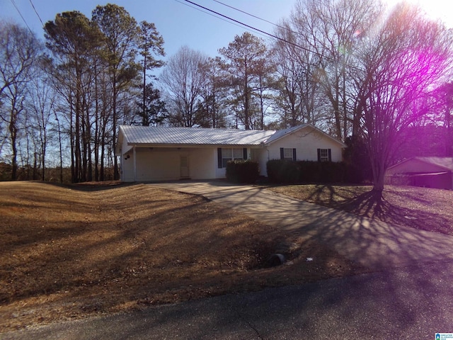 view of single story home