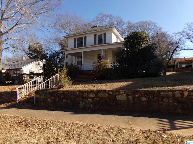 view of front of home with covered porch