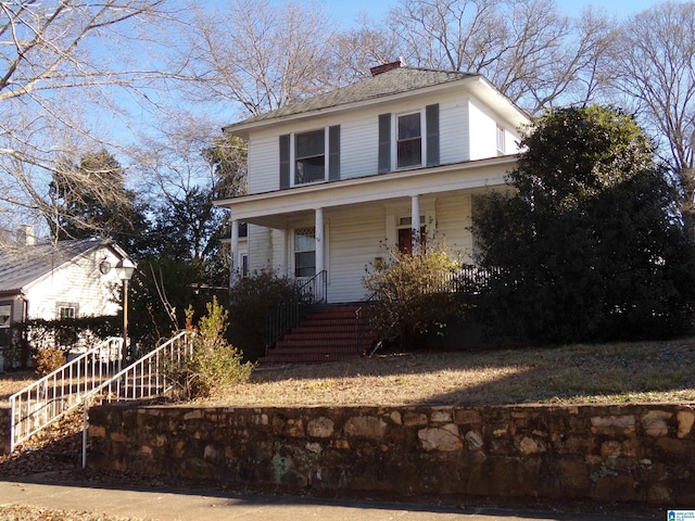 view of front of home with a porch