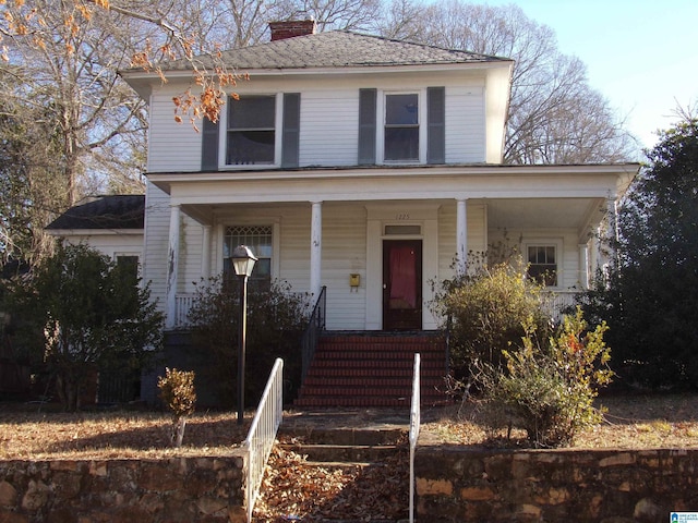 view of front of property with covered porch