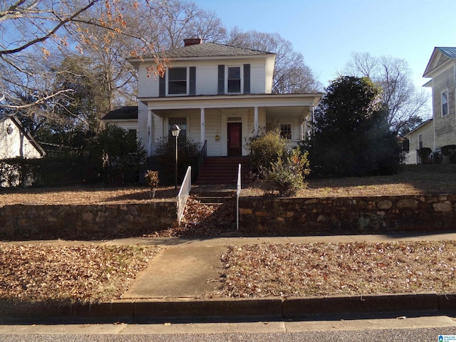 front of property with a porch