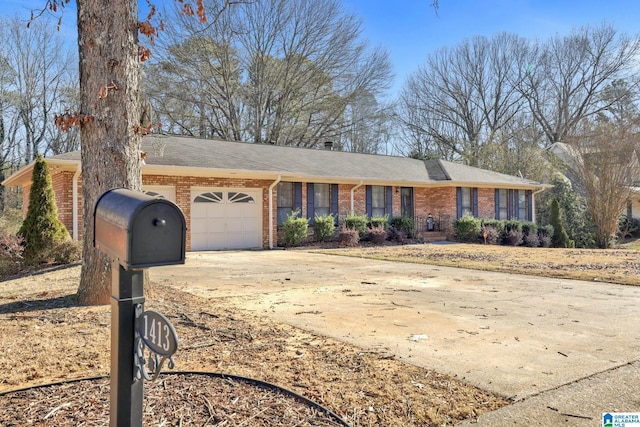 single story home with a garage